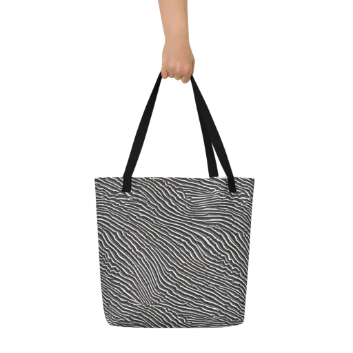 Hypnotic Waves on a Large Tote Bag W/ Pocket