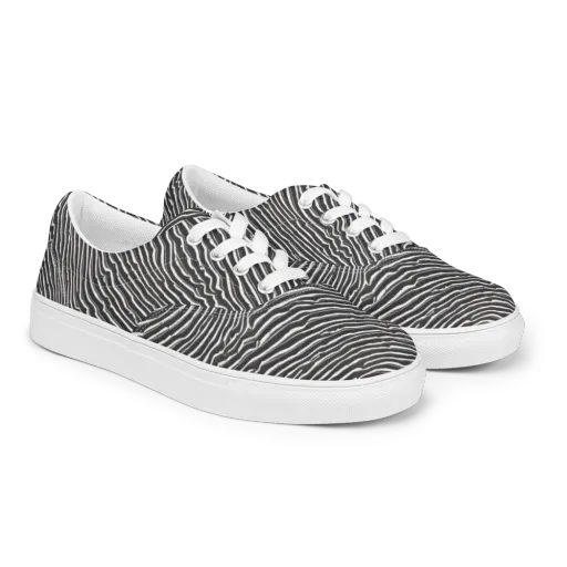 Hypnotic Waves on a Men's Lace-Up Canvas Shoes