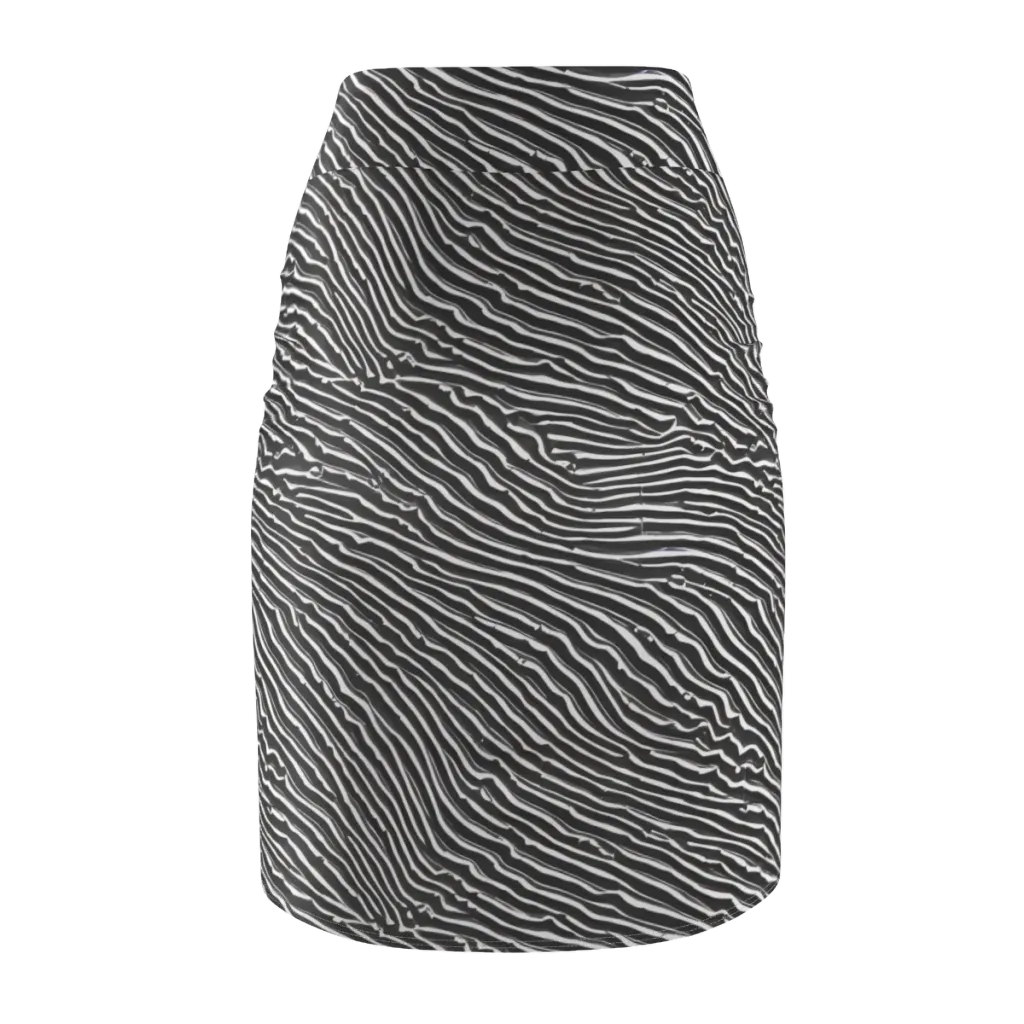 Hypnotic Waves on Pencil Skirt — Back