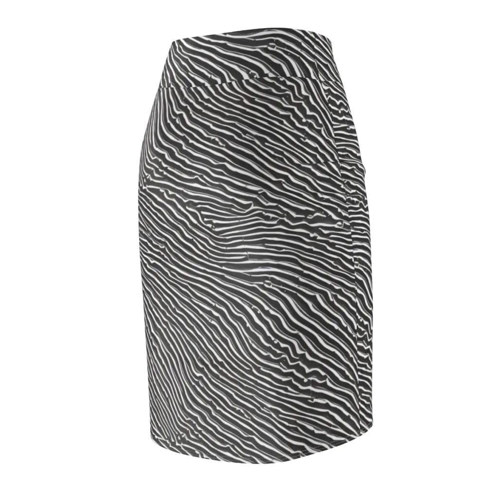 Hypnotic Waves on Pencil Skirt — Back Side