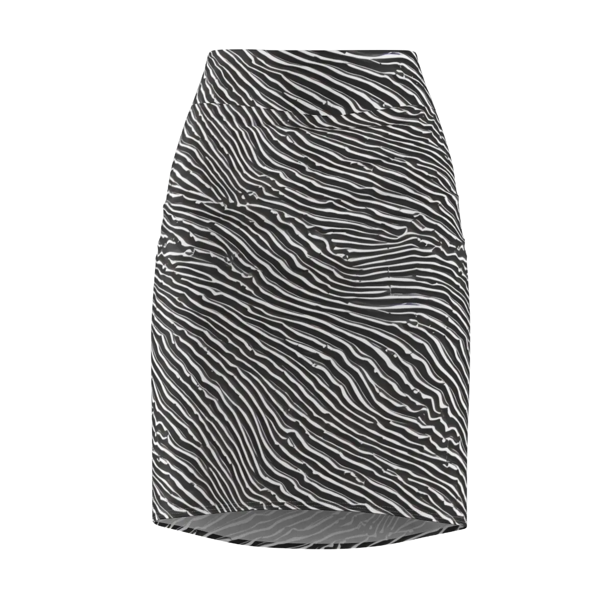 Hypnotic Waves on Pencil Skirt — Front