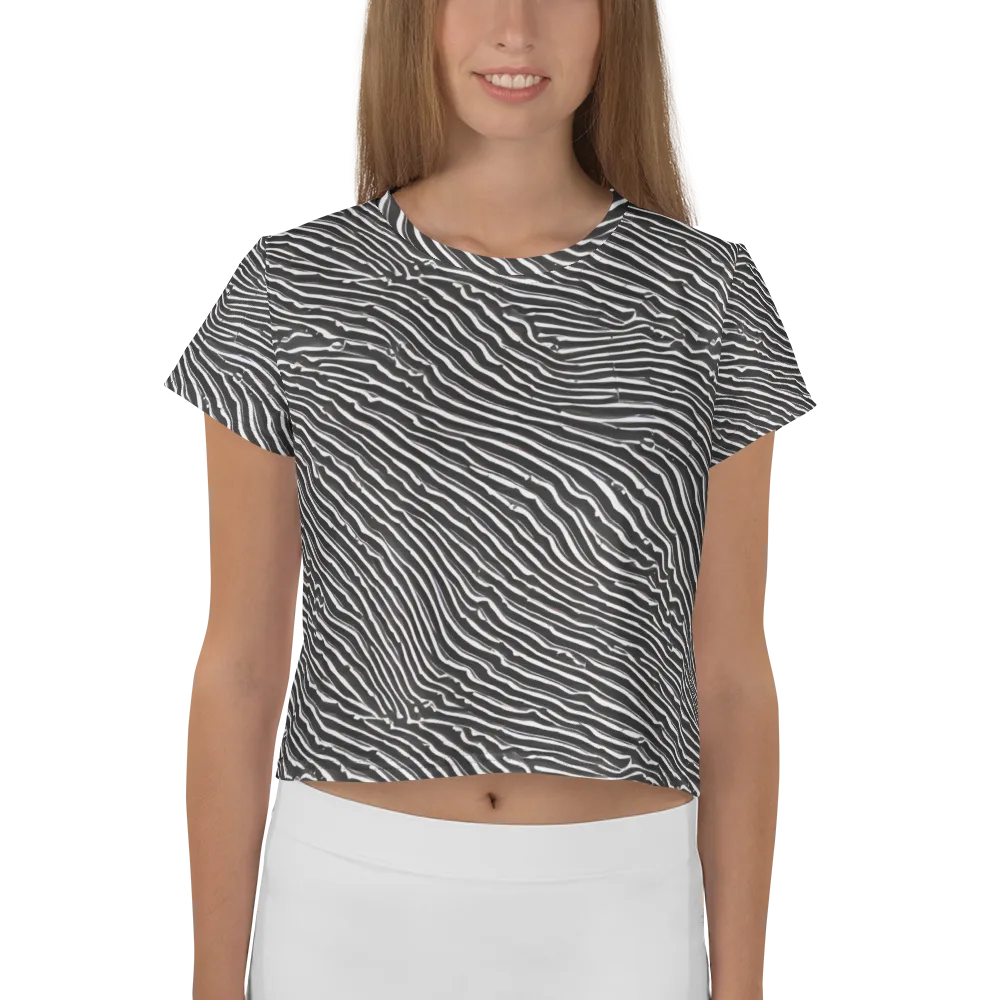 Hypnotic Waves on Crop Tee — Front