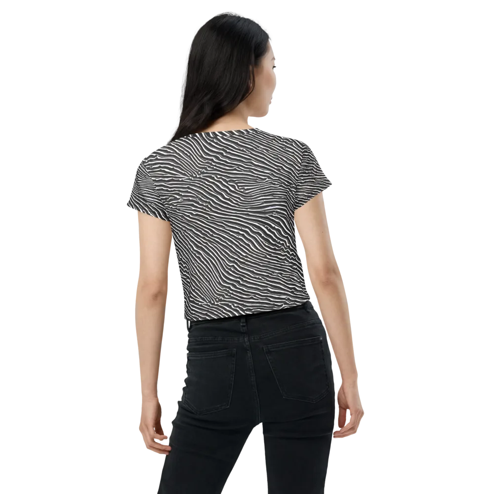 Hypnotic Waves on Crop Tee — Back