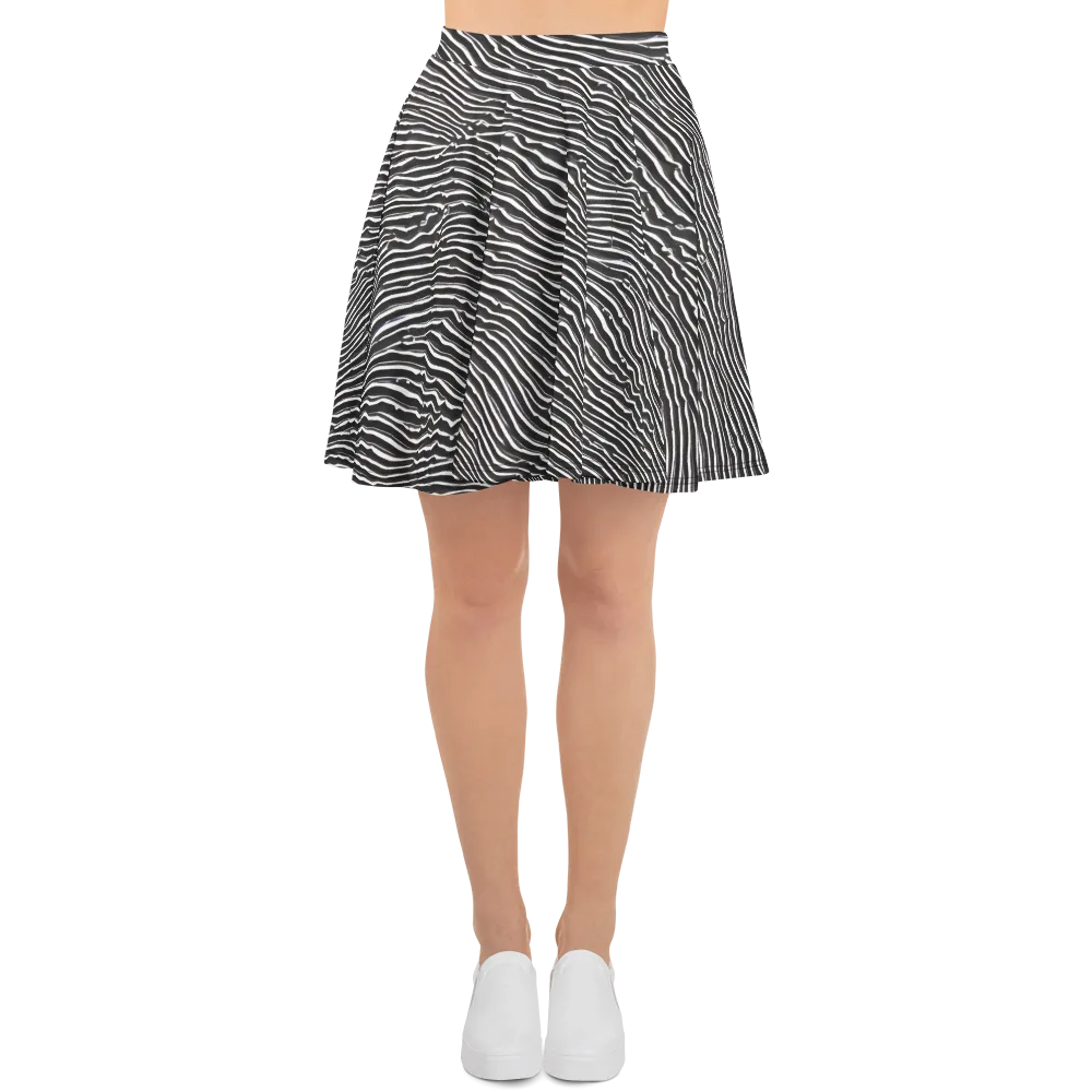 Hypnotic Waves on Skater Skirt — Front