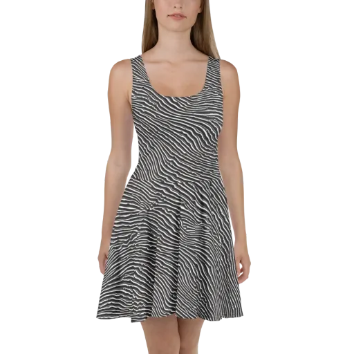 Hypnotic Waves on a Skater Dress