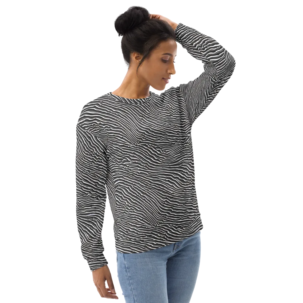 Hypnotic Waves on Sweatshirt — Right Front