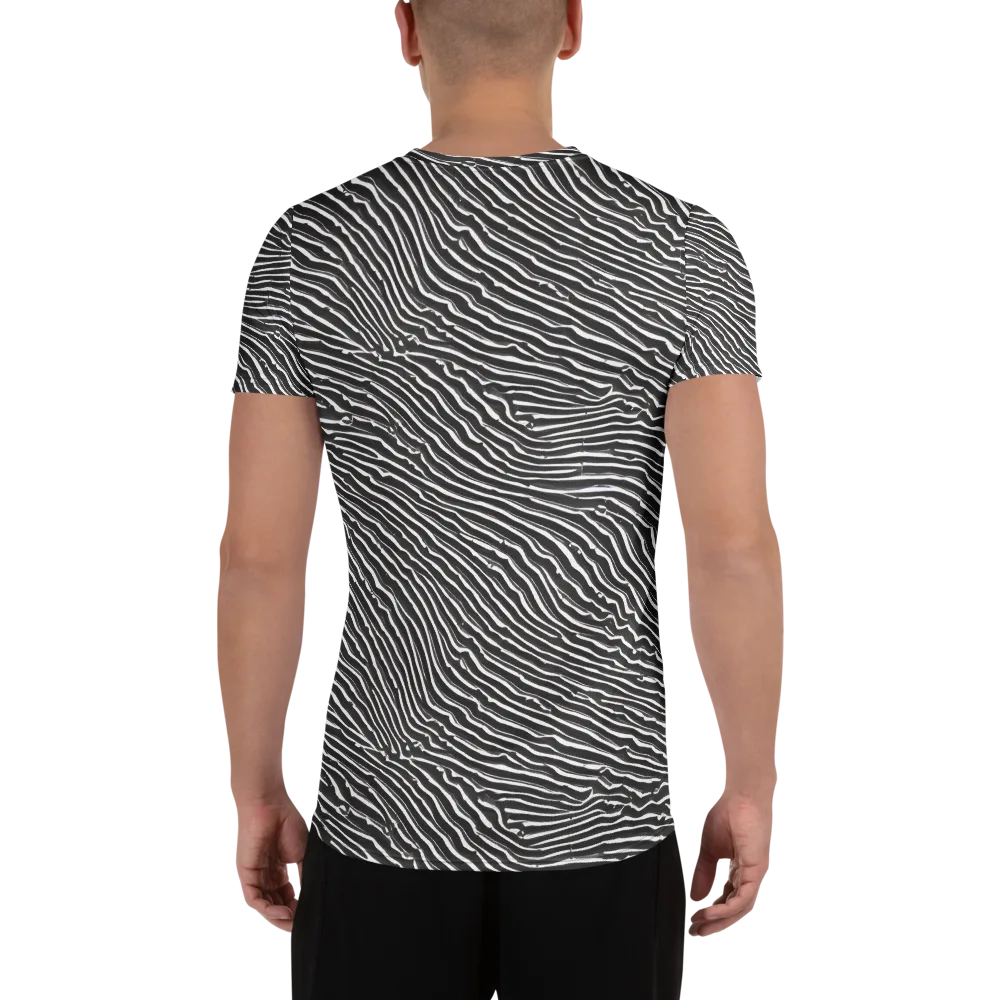 Hypnotic Waves on Men's Athletic T-Shirt — Back