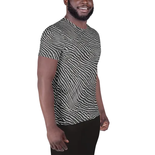 Hypnotic Waves on a Men's Athletic T-Shirt