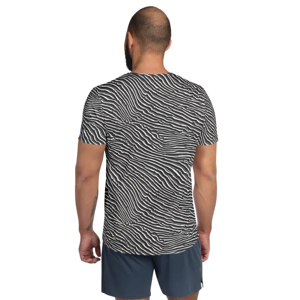 Hypnotic Waves on Men's Athletic T-Shirt — Back