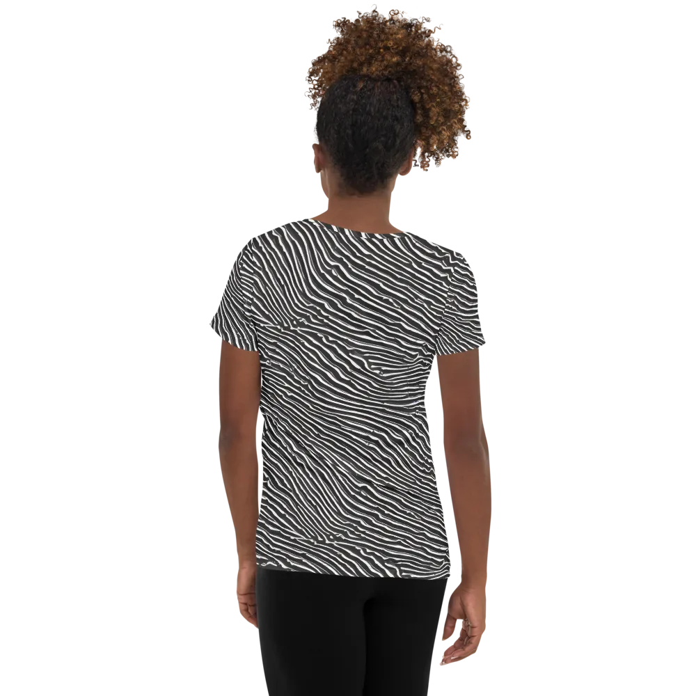 Hypnotic Waves on Women's Athletic T-Shirt — Back