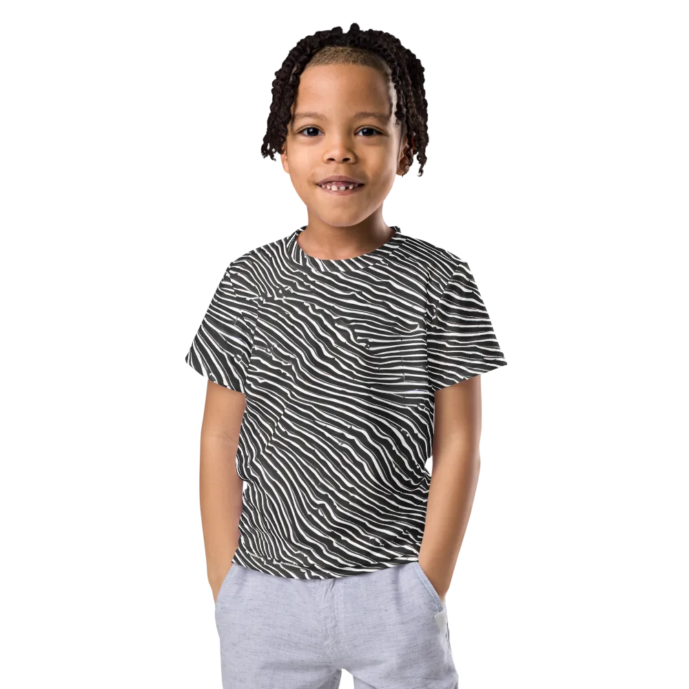 Hypnotic Waves on Kids Crew Neck T-Shirt — Front