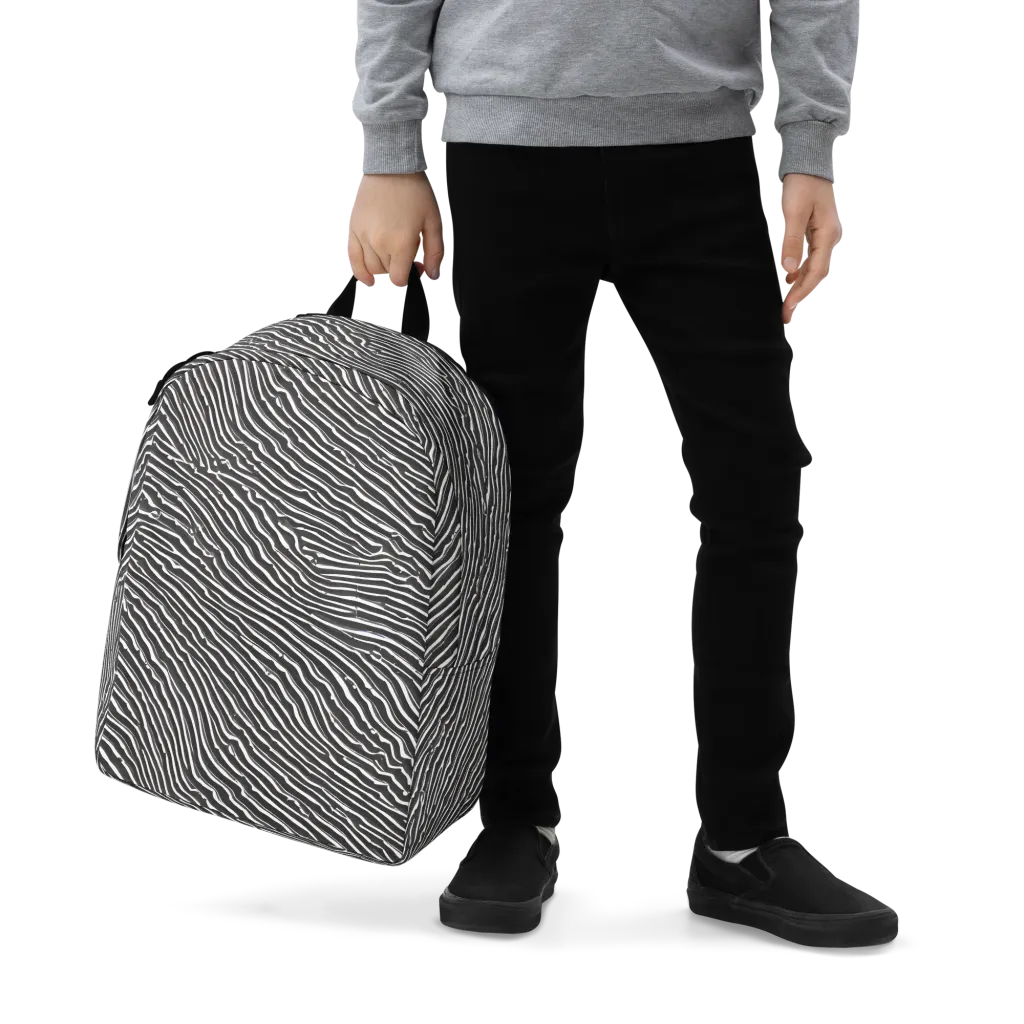 Hypnotic Waves on Minimalist Backpack — Zoomed-in