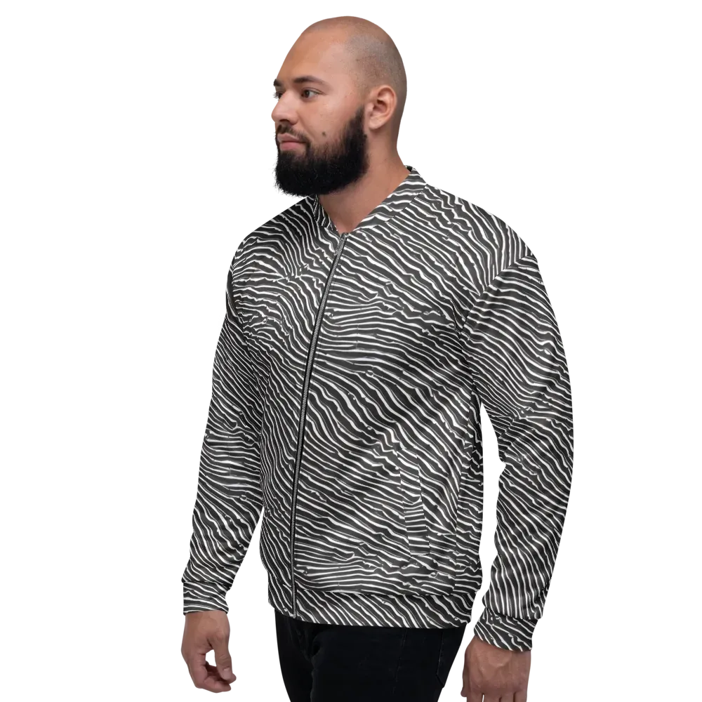 Hypnotic Waves on Bomber Jacket — Left