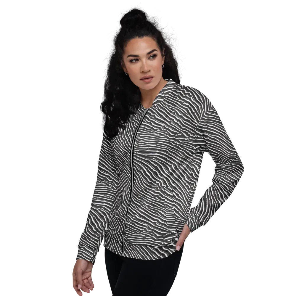 Hypnotic Waves on Bomber Jacket — Left