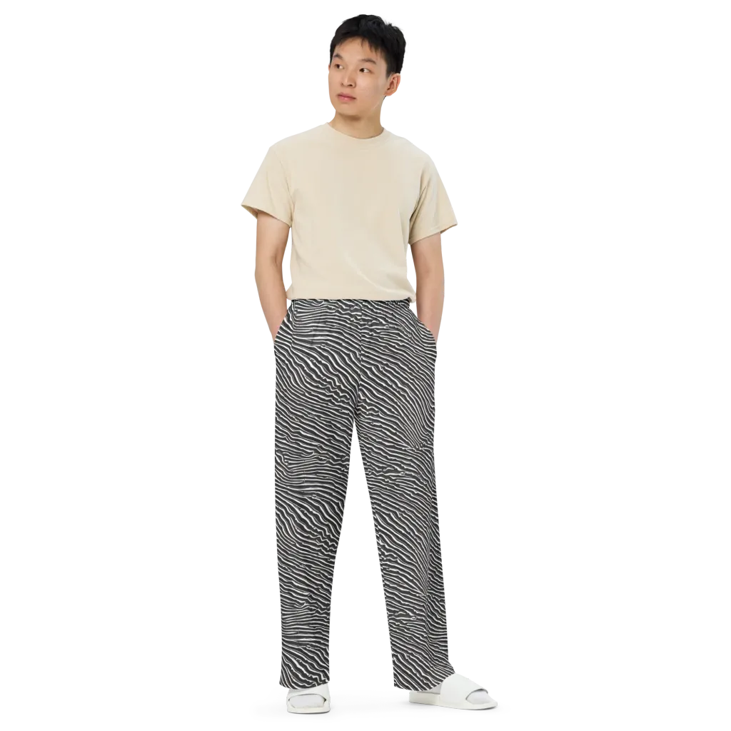 Hypnotic Waves on Wide-Leg Pants — Front