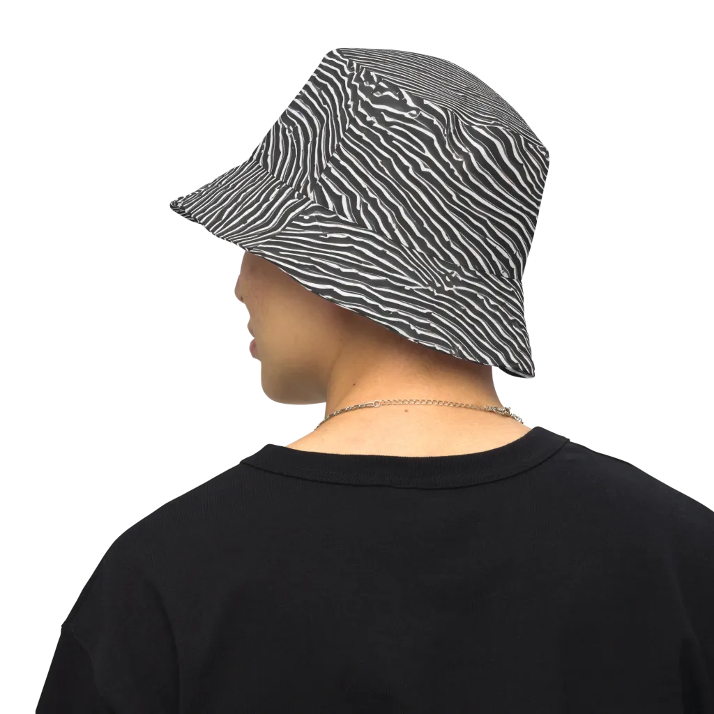 Hypnotic Waves on Reversible Bucket Hat — Back Inside
