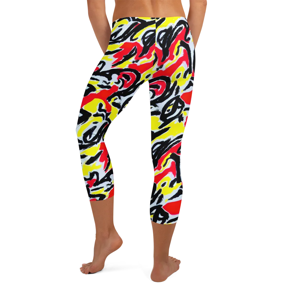 Cosmic Brushstrokes on Capri Leggings — Back