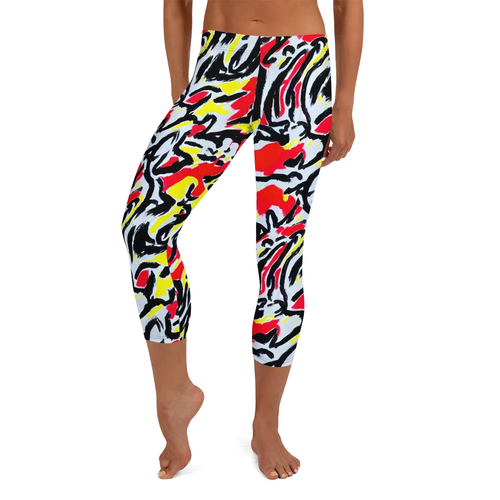 Cosmic Brushstrokes on Capri Leggings — Front