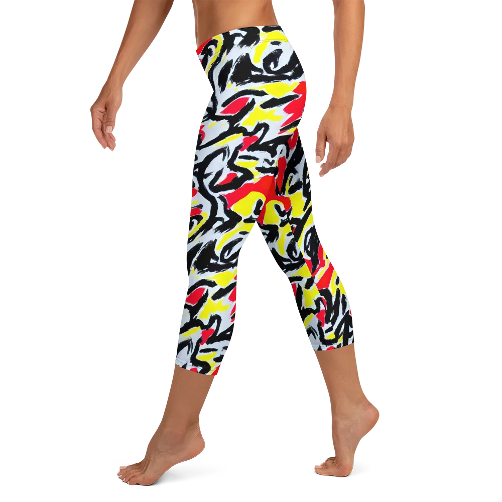 Cosmic Brushstrokes on Capri Leggings — Left