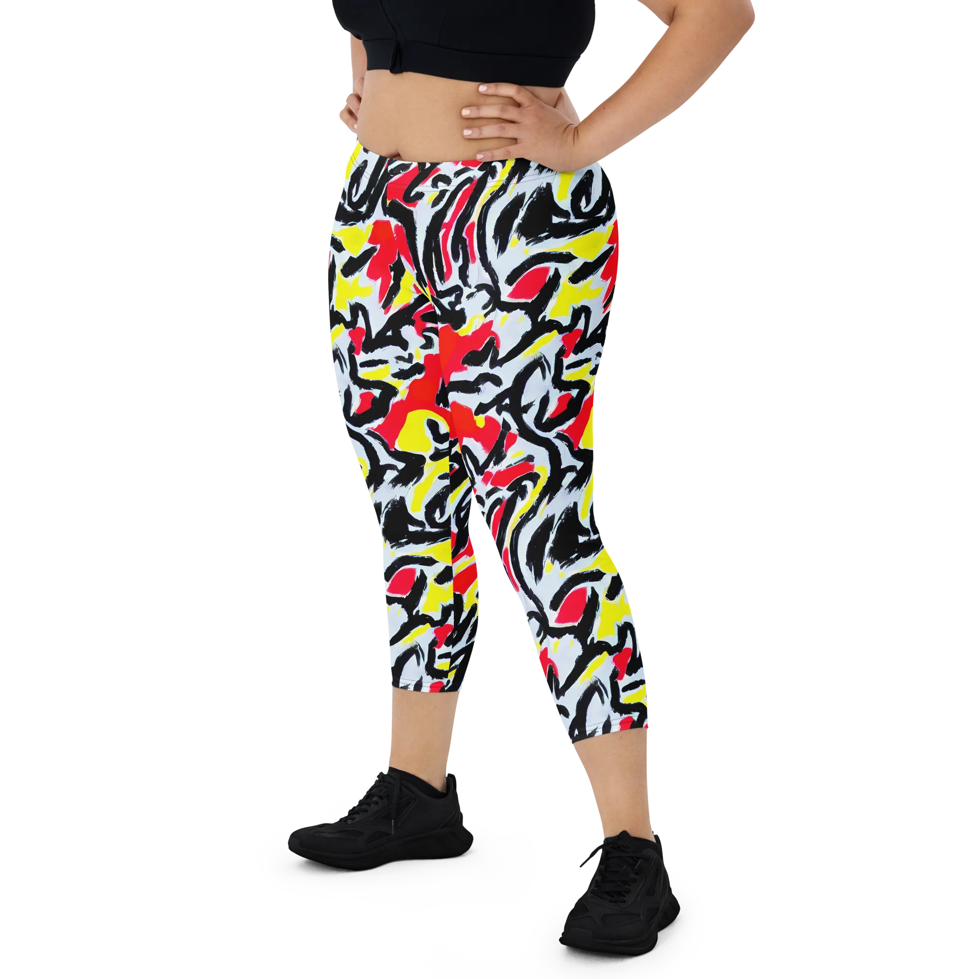 Cosmic Brushstrokes on Capri Leggings — Front