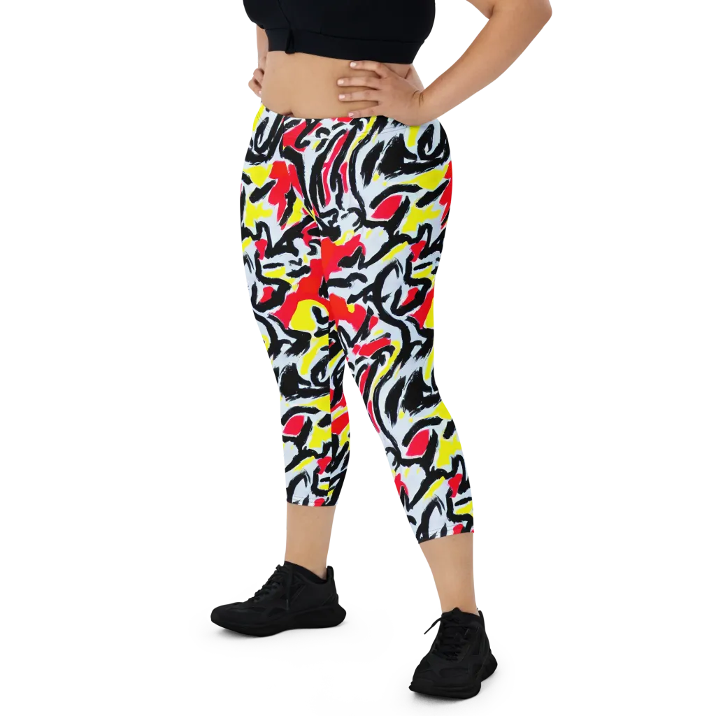 Cosmic Brushstrokes on Capri Leggings — Front
