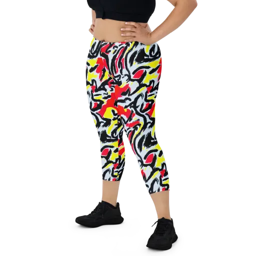 Cosmic Brushstrokes on a Capri Leggings