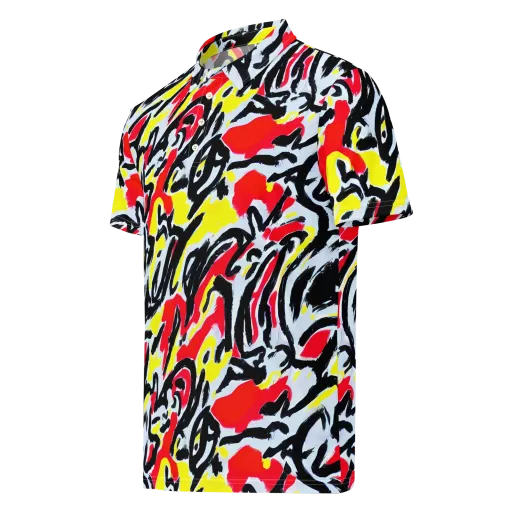 Cosmic Brushstrokes on a Men's Slim Fit Polo Shirt