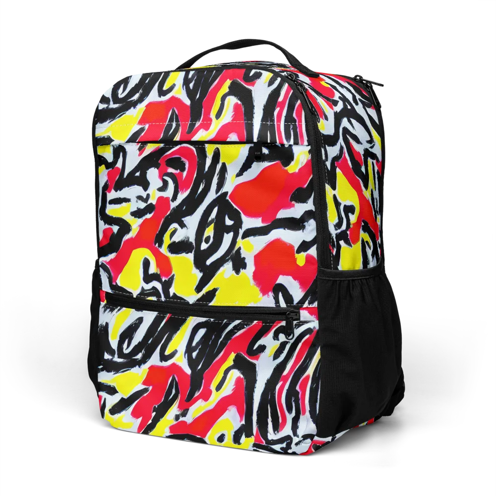 Cosmic Brushstrokes on Utility Backpack — Left Front