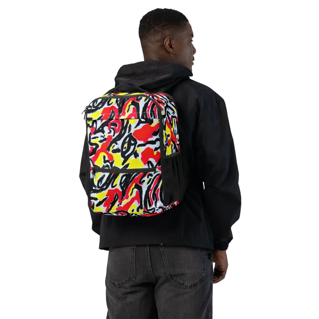 Cosmic Brushstrokes on Utility Backpack — Back