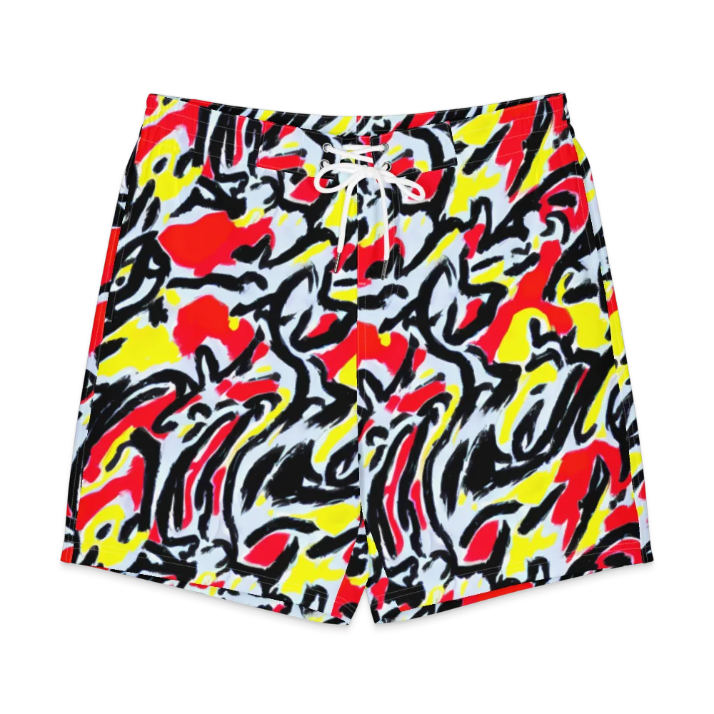 Cosmic Brushstrokes on Men's Board Shorts — Front