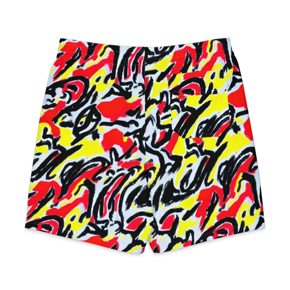 Cosmic Brushstrokes on Men's Board Shorts — Back