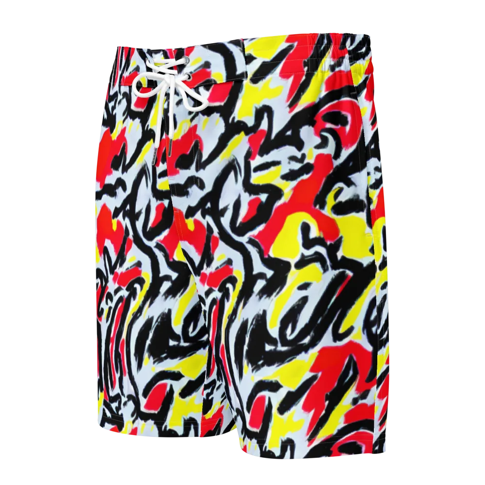 Cosmic Brushstrokes on Men's Board Shorts — Front