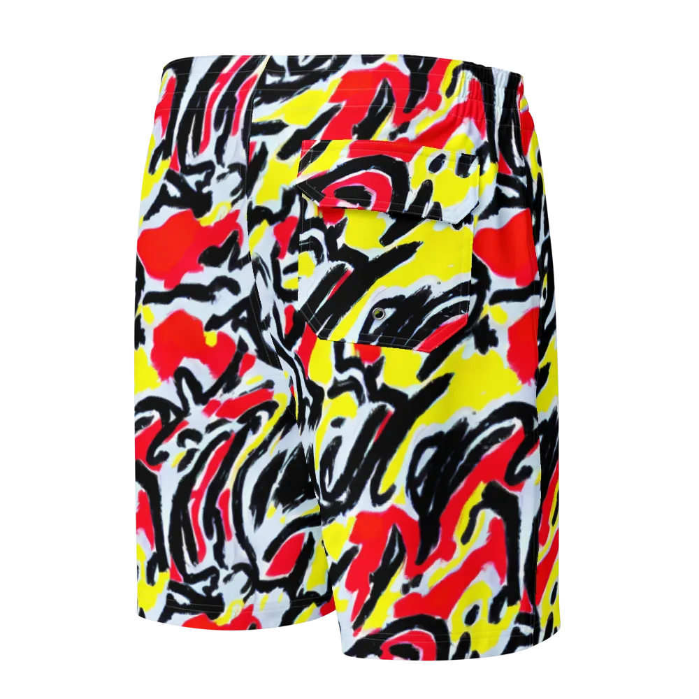 Cosmic Brushstrokes on Men's Board Shorts — Back