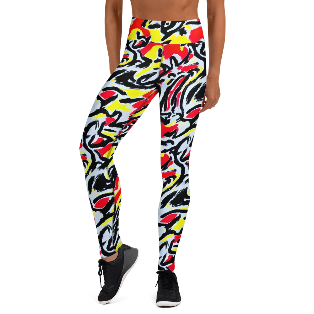 Cosmic Brushstrokes on Yoga Leggings — Front