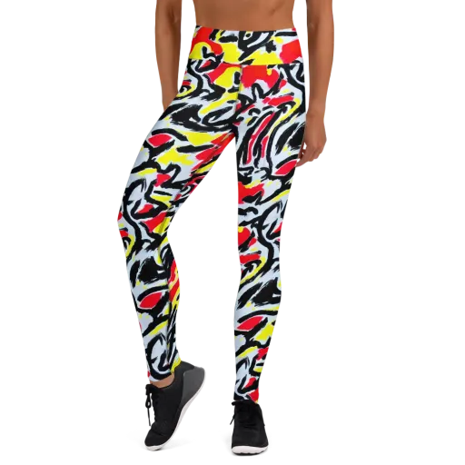 Cosmic Brushstrokes on a Yoga Leggings