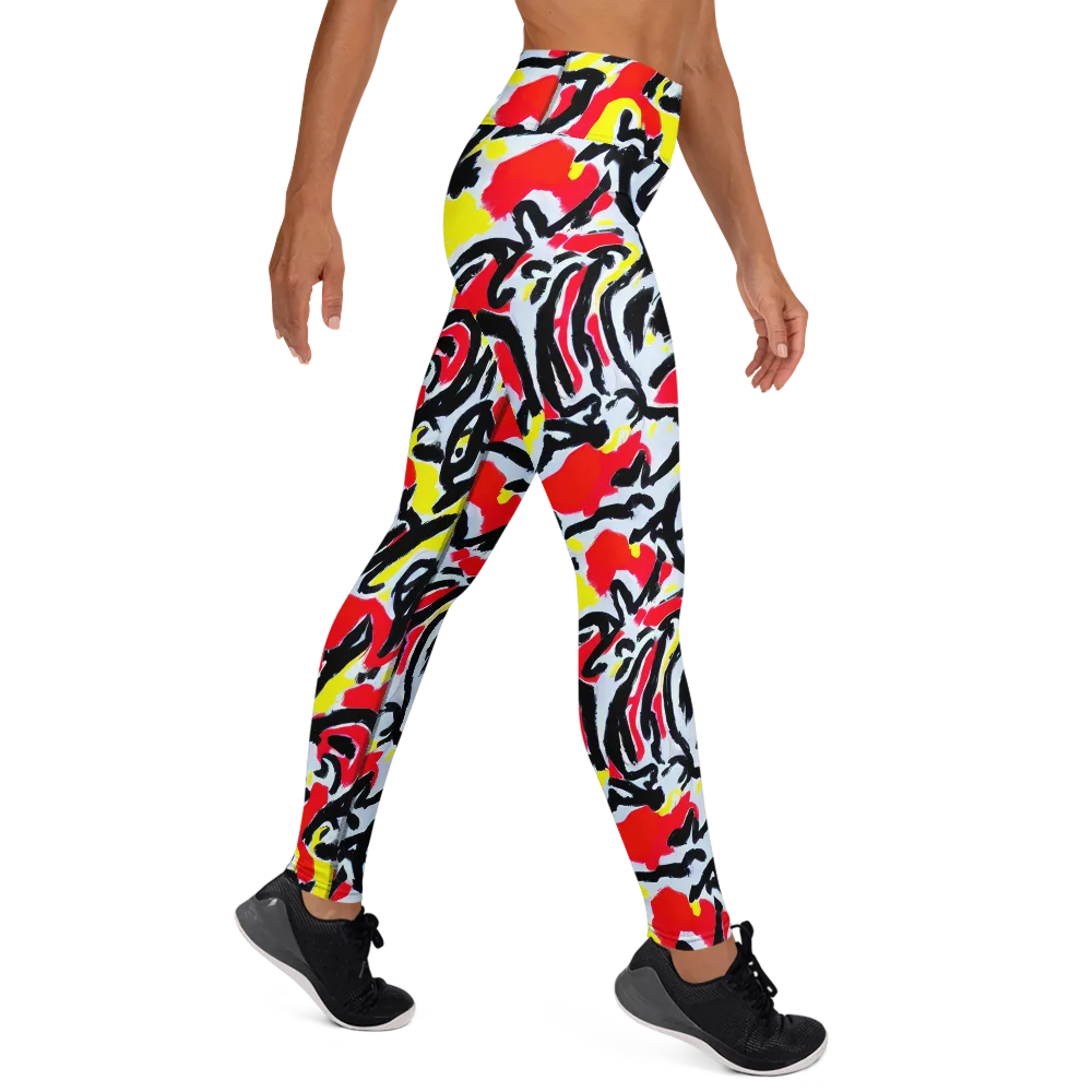 Cosmic Brushstrokes on Yoga Leggings — Right