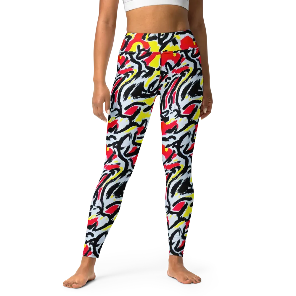 Cosmic Brushstrokes on Yoga Leggings — Front
