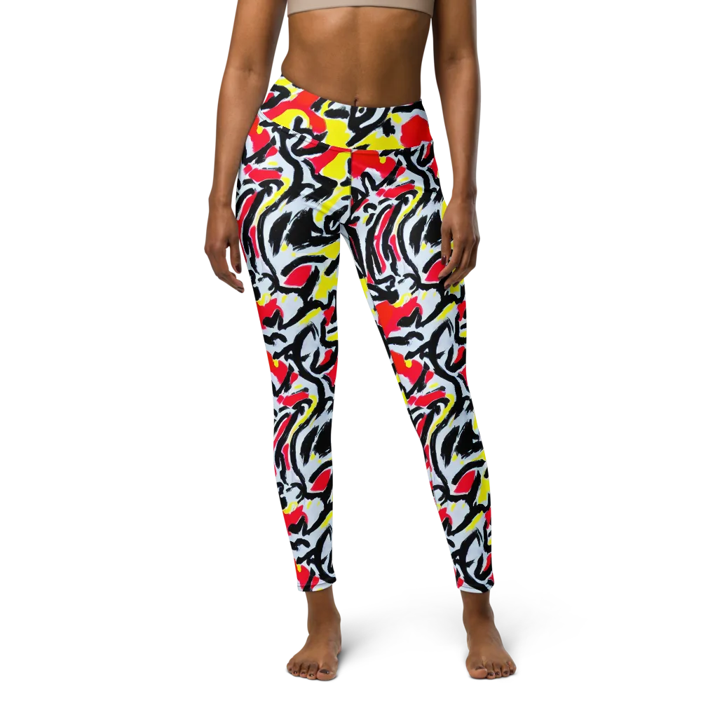 Cosmic Brushstrokes on Yoga Leggings — Front