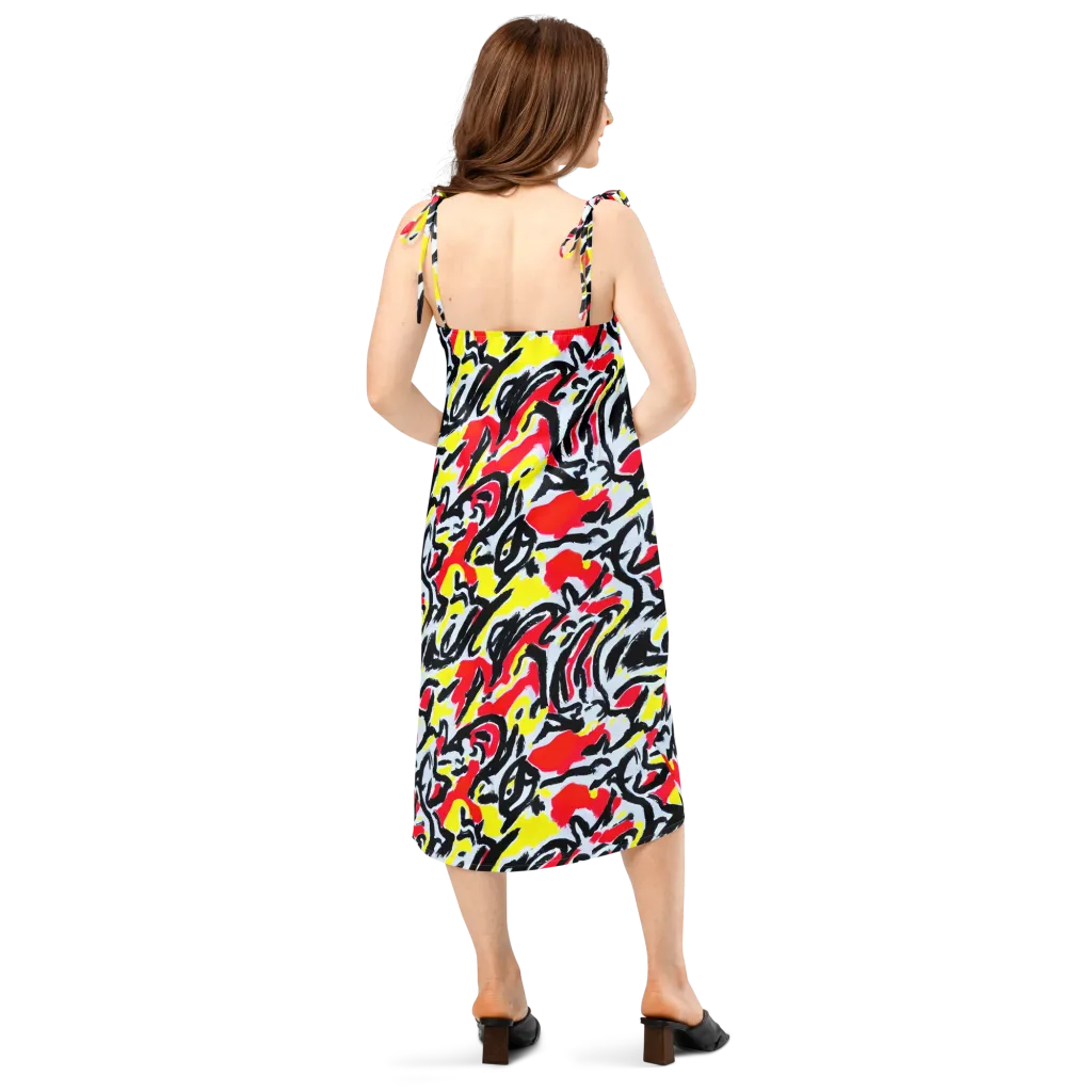 Cosmic Brushstrokes on Slip Dress — Back
