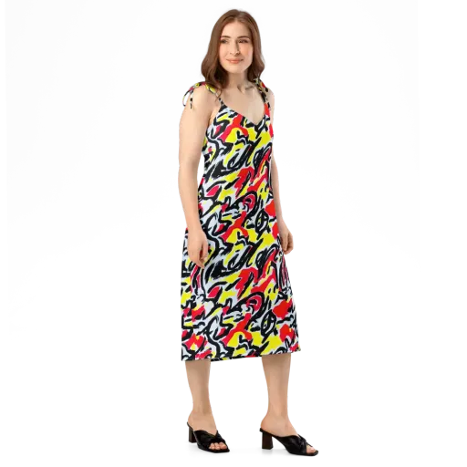 Cosmic Brushstrokes on a Slip Dress