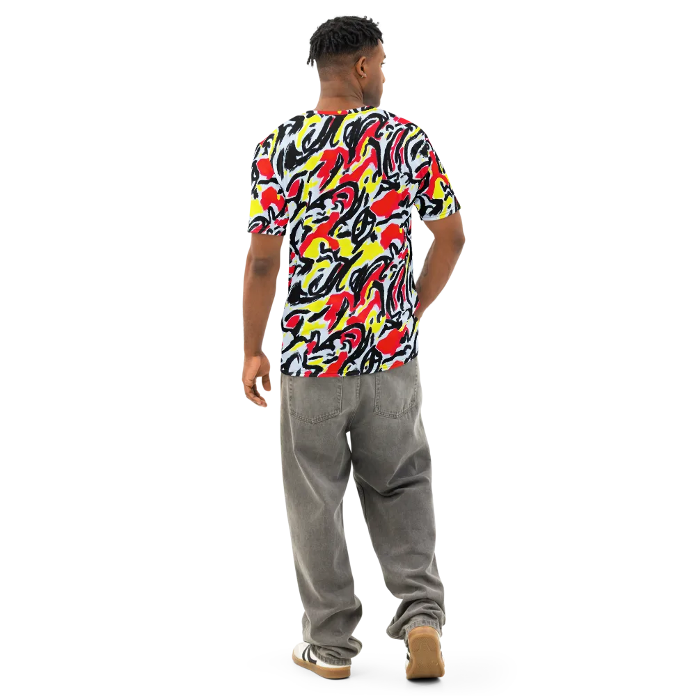 Cosmic Brushstrokes on Men's Cotton Crew Neck T-Shirt — Back