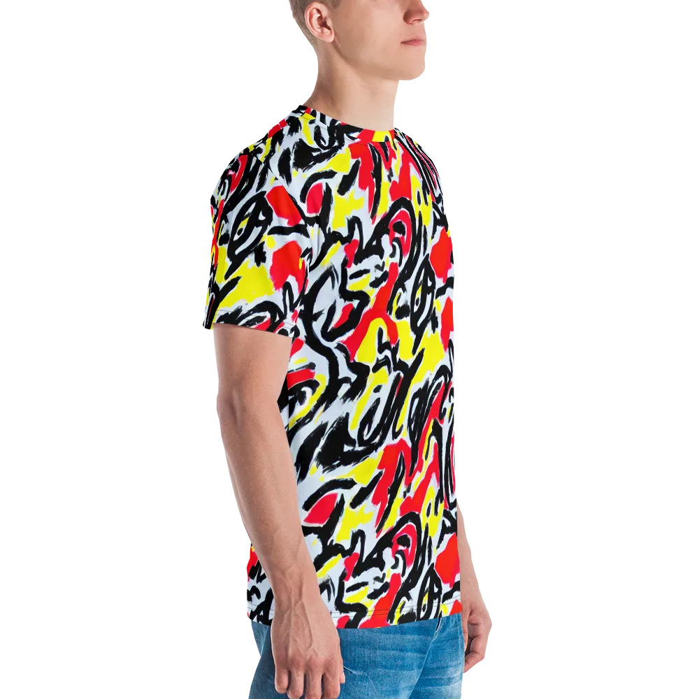 Cosmic Brushstrokes on Men's Crew Neck T-Shirt — Right