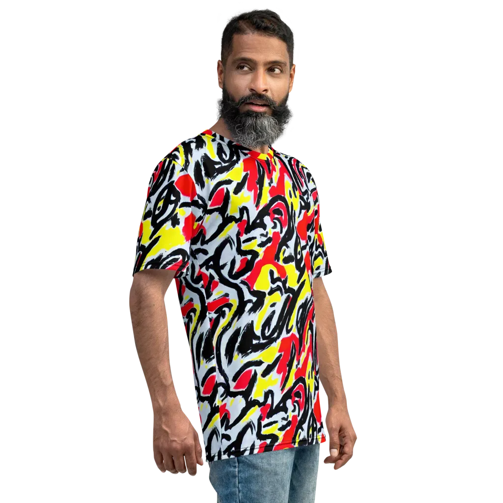 Cosmic Brushstrokes on Men's Crew Neck T-Shirt — Right