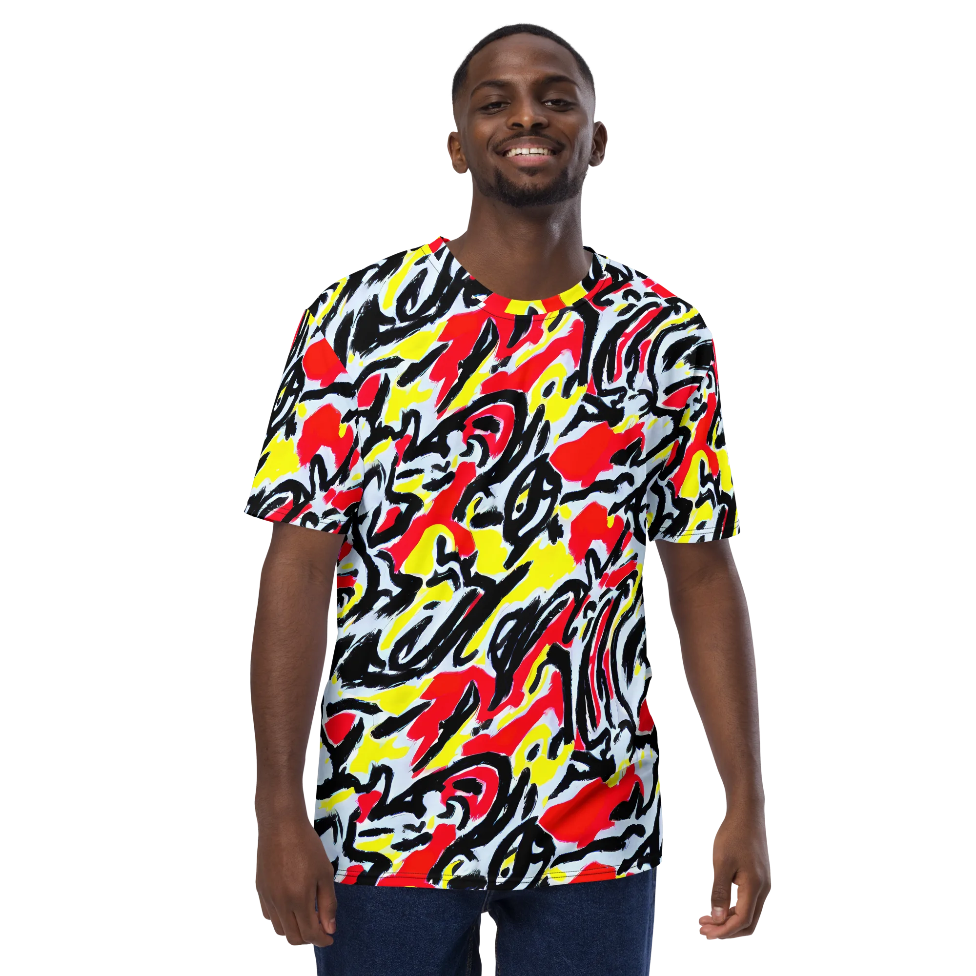 Cosmic Brushstrokes on Men's Crew Neck T-Shirt — Front