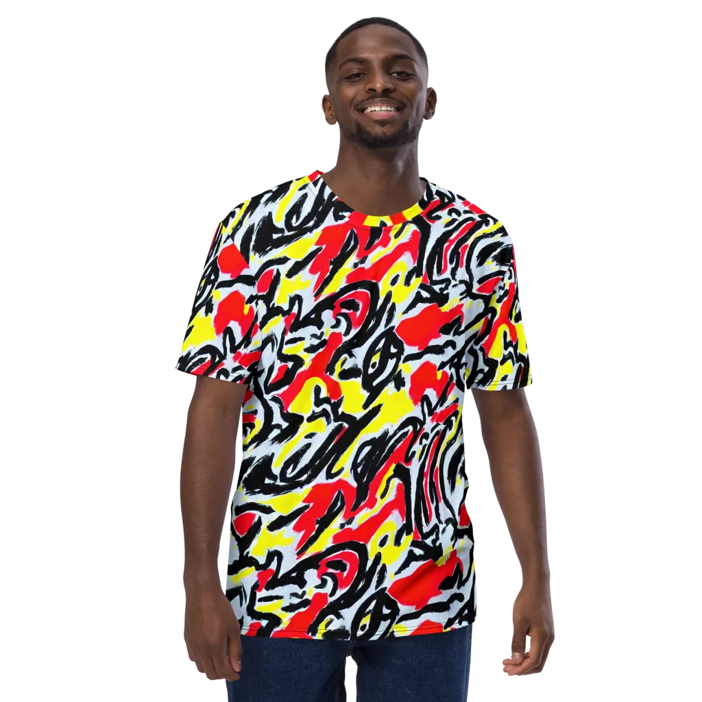 Cosmic Brushstrokes on Men's Crew Neck T-Shirt — Front