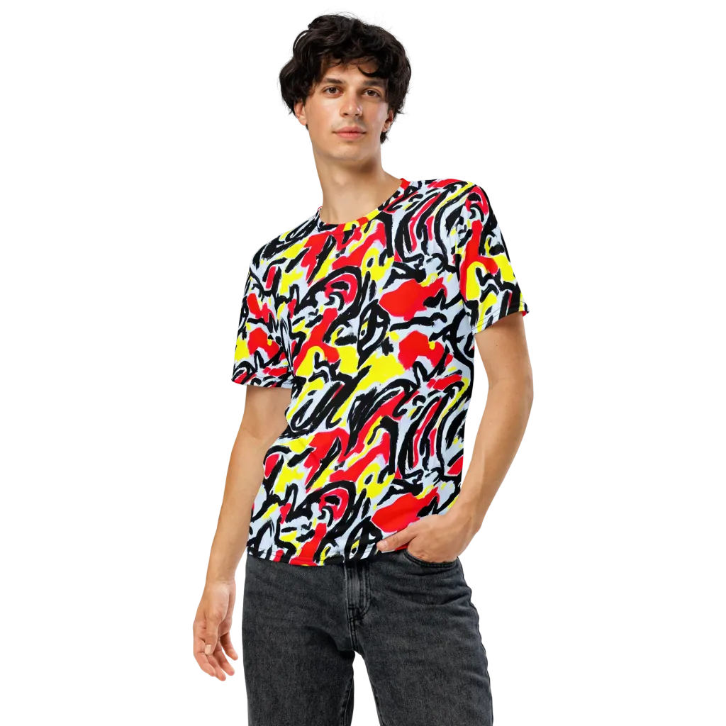 Cosmic Brushstrokes on Men's Crew Neck T-Shirt — Front