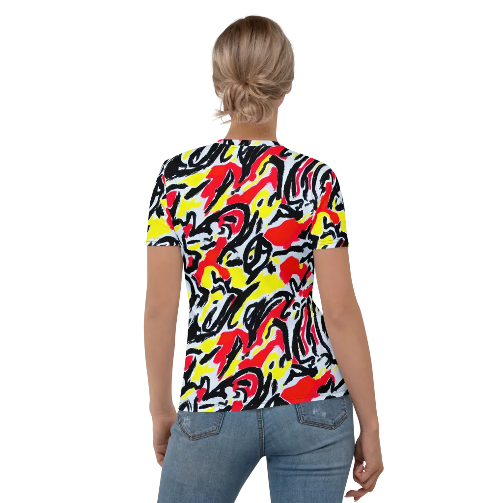 Cosmic Brushstrokes on Women's Crew Neck T-Shirt — Back