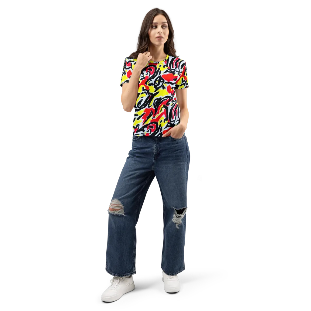 Cosmic Brushstrokes on Women's Crew Neck T-Shirt — Front