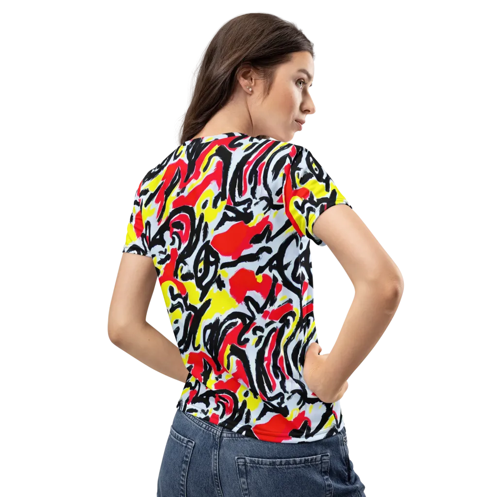 Cosmic Brushstrokes on Women's Crew Neck T-Shirt — Back