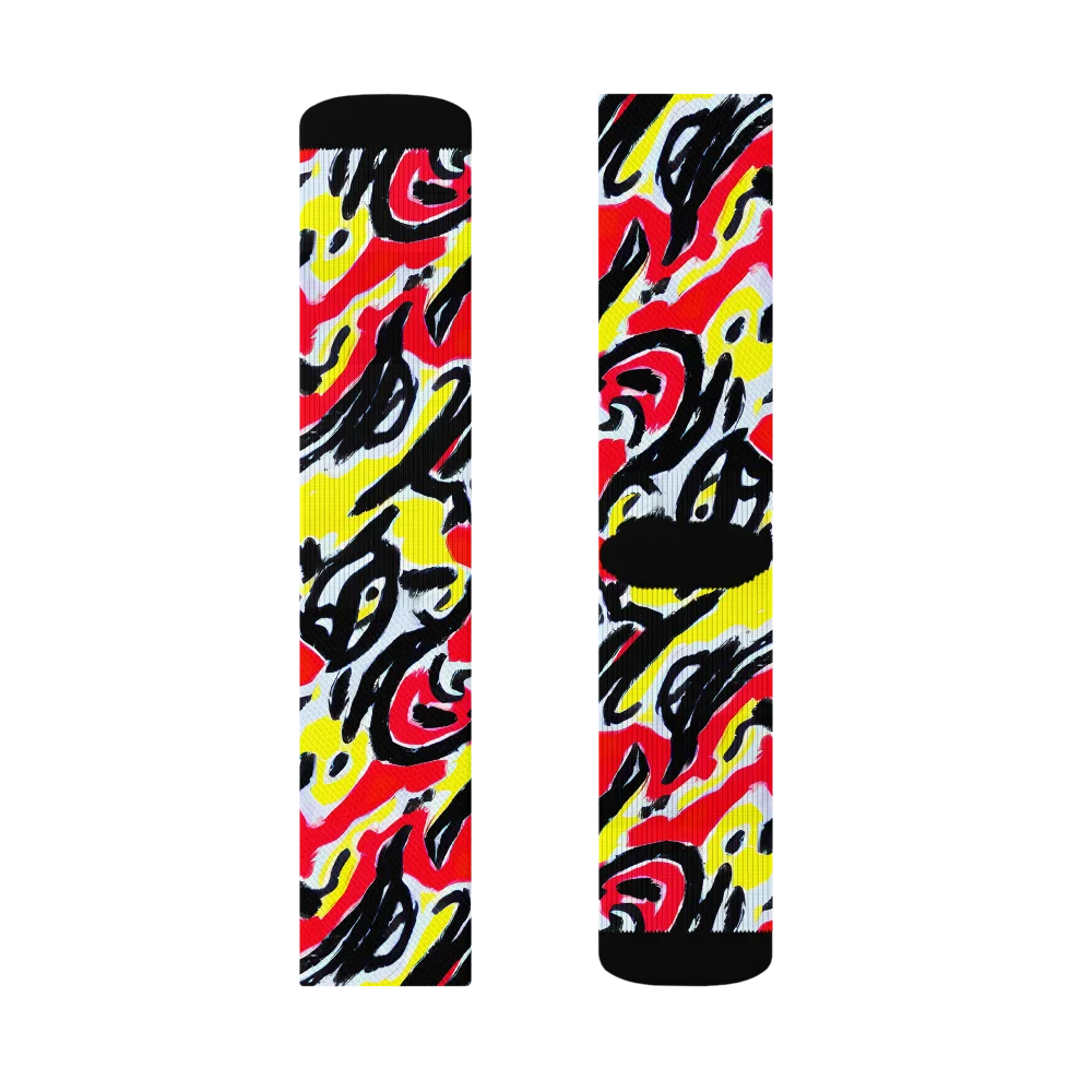 Cosmic Brushstrokes on Socks — Right Sock